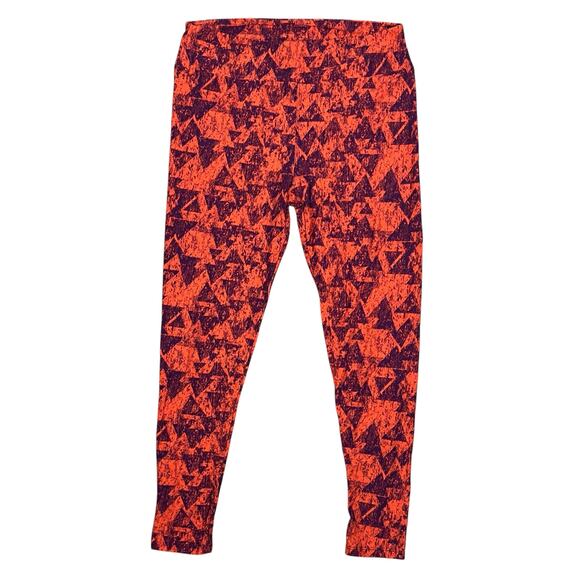 Lularoe Buttery Soft Leggings Size TC Tall & Curvy Orange Purple Geometric Print - Picture 2 of 4